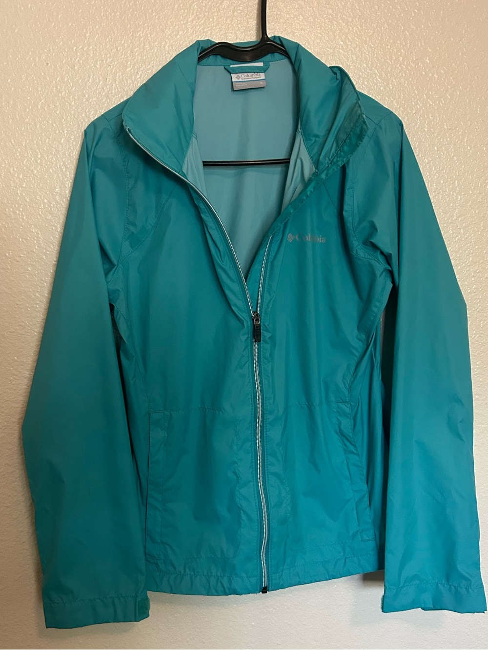 Columbia Women's Teal Hooded Windbreaker Jacket